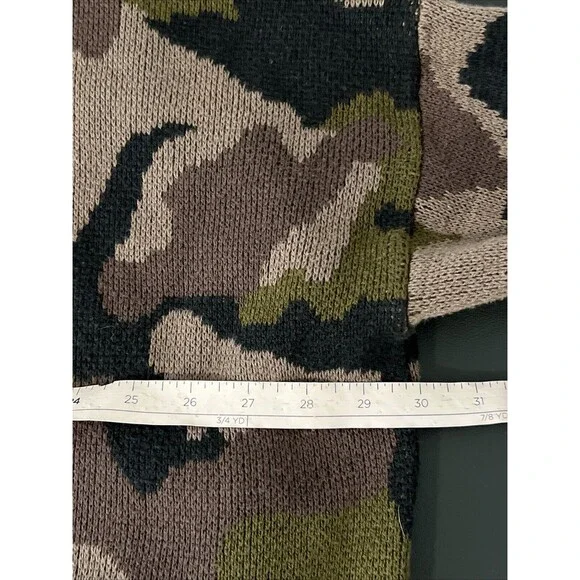 Mustard Seed Cardigan Sweater Woman Size Small Camo Open Front Pockets Dove Deer - Picture 7 of 9